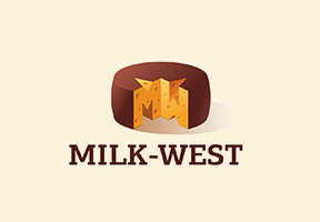 Разработка сырного логотипа для торговой компании Milk West